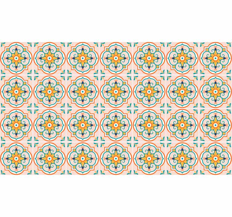 Rulou geam bej design pătrat colorat - TenStickers