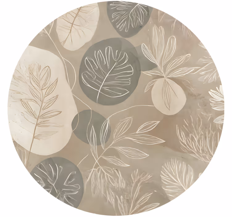 Rulou geam bej abstract botanic neutru - TenStickers