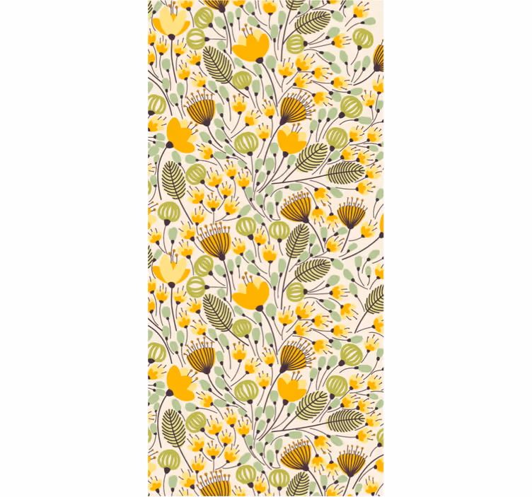Rulou geam cameră dantelă florală galbenă - TenStickers
