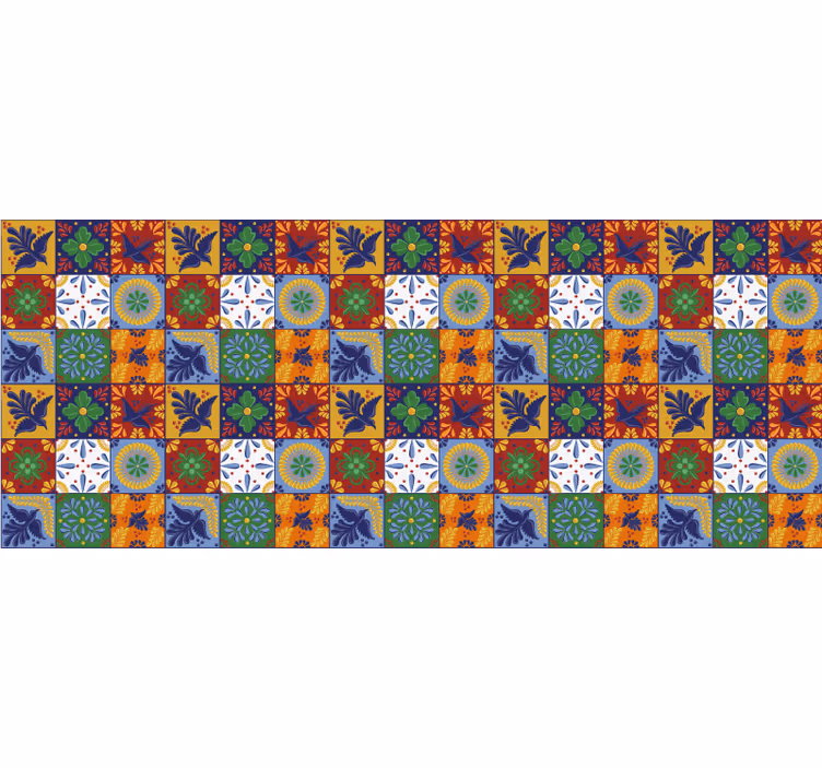 Rulou geam cameră cu plăci mexicane colorate - TenStickers