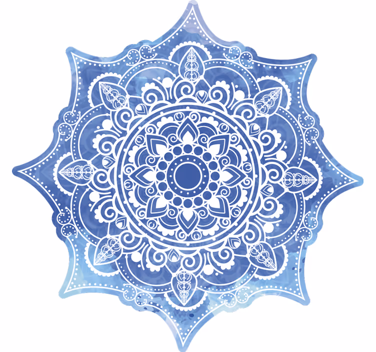 Rulou geam cameră mandala albastră aquarella - TenStickers