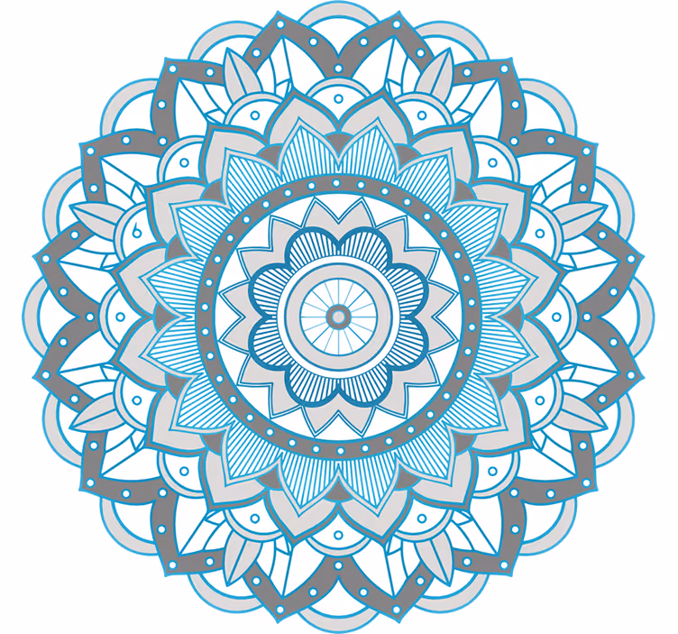 Rulou geam cameră design mandala albastră - TenStickers