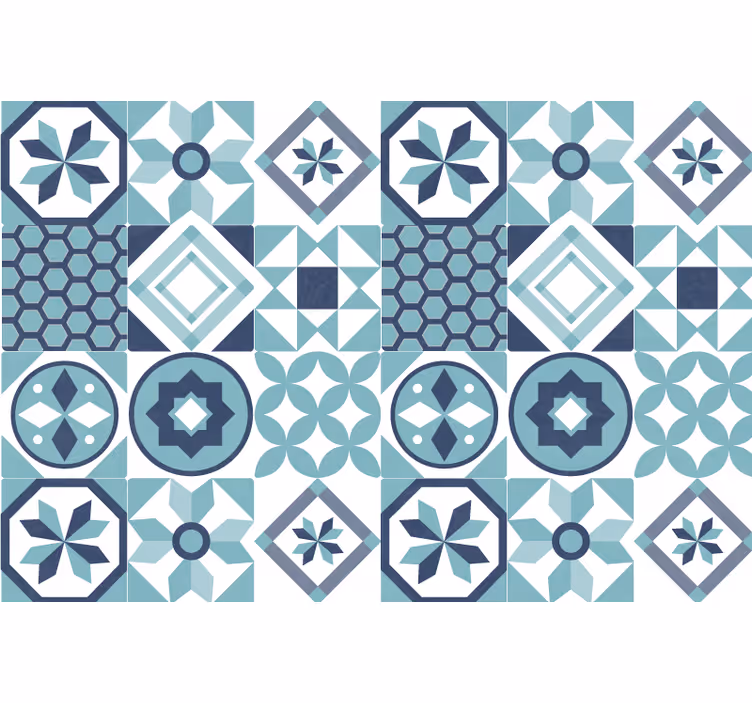Rulou geam cameră cu ornamente bleu închis - TenStickers