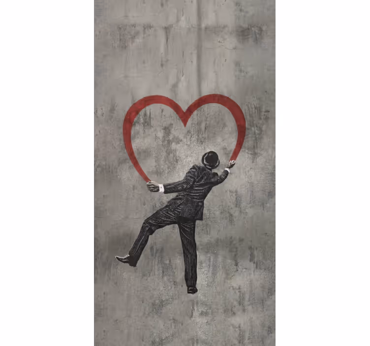 Rulou geam gri graffiti cu inima banksy - TenStickers