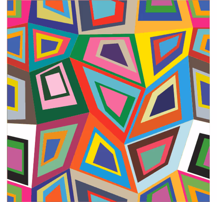 Rulou geam vintage pătrate colorate neregulate - TenStickers