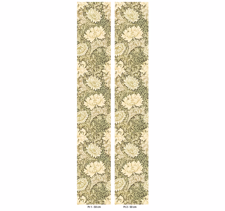Rulou geam vintage crizantemă art nouveau - TenStickers