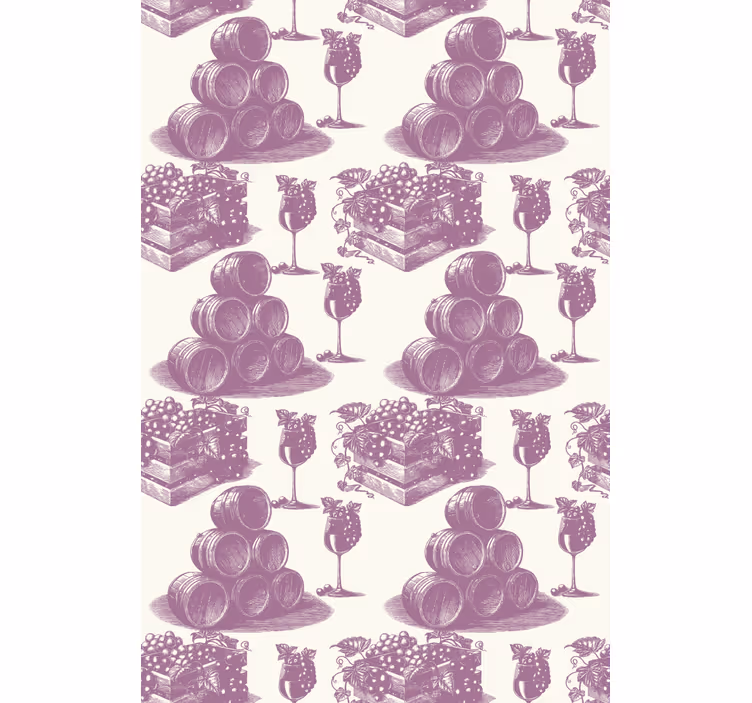 Rulou geam vintage cu model franțuzesc violet - TenStickers