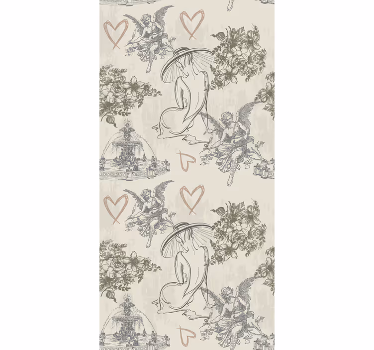 Rulou geam vintage cu model romantic franțuzesc - TenStickers