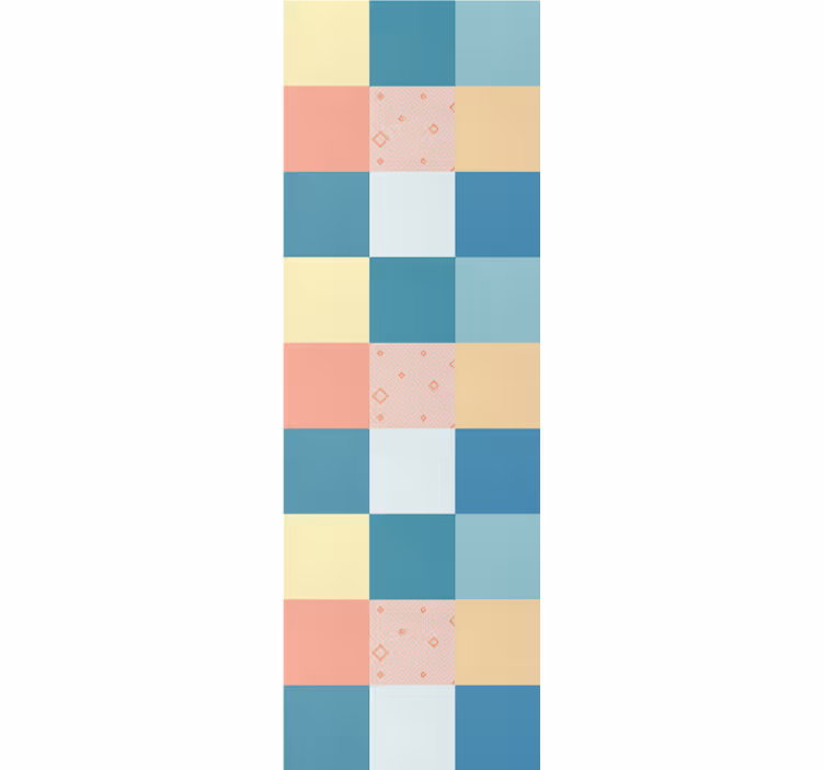 Rulou geam vintage cu model retro colorat patchwork - TenStickers