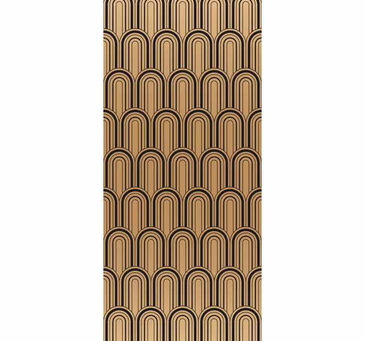 Rulou geam vintage model decorativ arc aurit - TenStickers