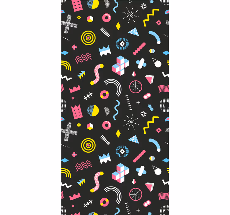 Rulou geam vintage cu model geometric colorat memphis - TenStickers