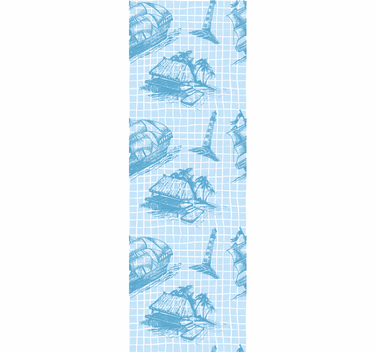 Rulou geam vintage design cu model toile westwind - TenStickers
