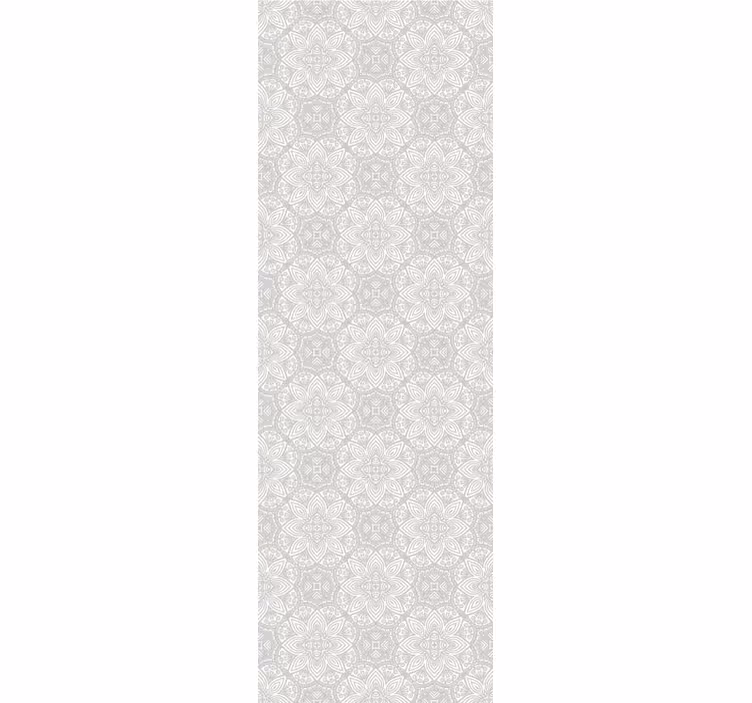 Rulou geam vintage model etnic gri cu design complex - TenStickers