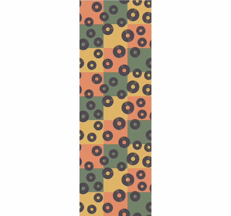 Rulou geam vintage cu model retro de discuri colorate - TenStickers