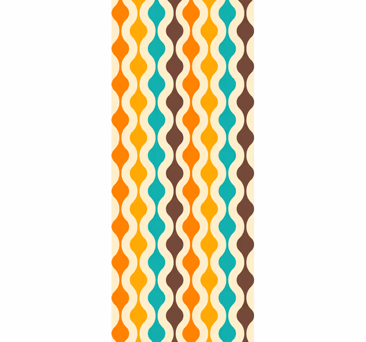 Rulou geam vintage valuri retro curbe - TenStickers