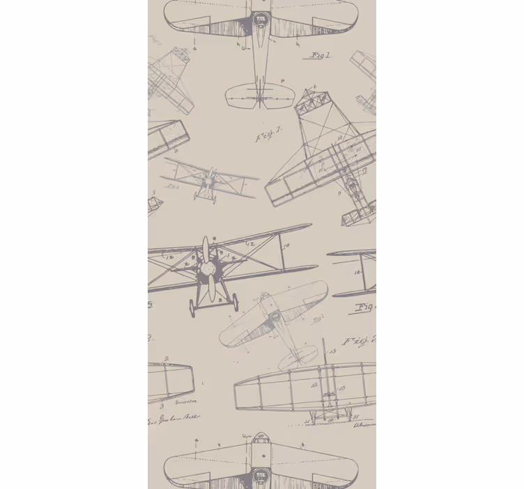 Rulou geam vintage cu model avioane retro - TenStickers