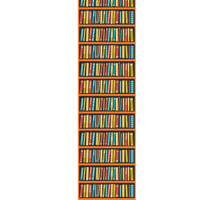 Rulou geam vintage bibliotecă colorată completă - TenStickers