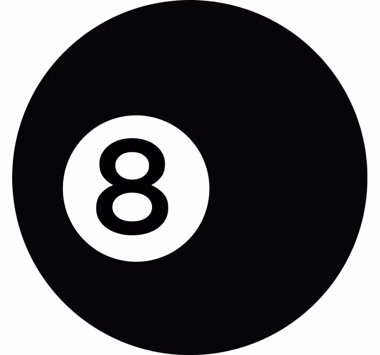 Rulou geam negru bila de biliard numărul 8 - TenStickers