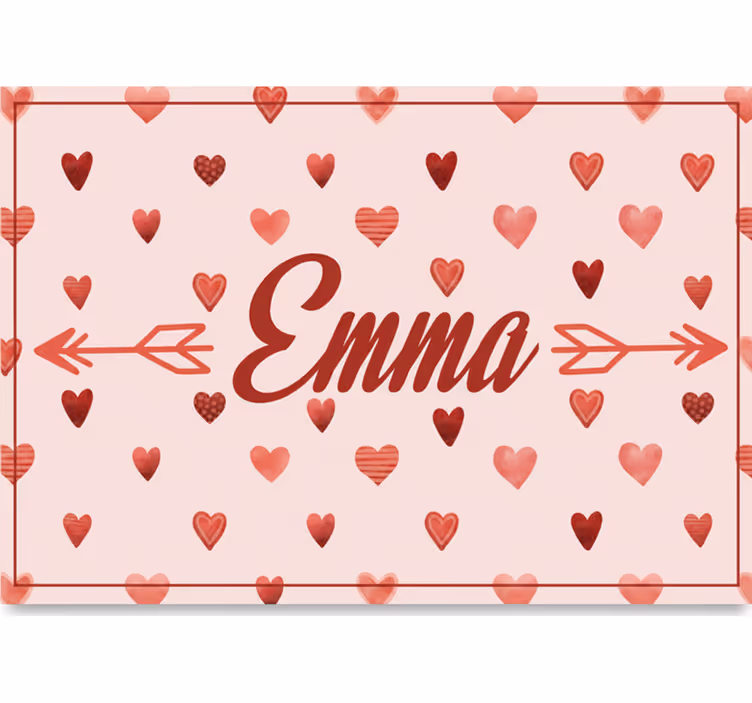 Rulou geam roz cu inimioare personalizate pentru copii - TenStickers