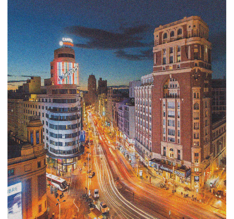 Rulou geam salon mișcare pe gran via seara - TenStickers