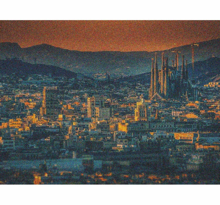Rulou geam salon barcelona de sus noaptea - TenStickers
