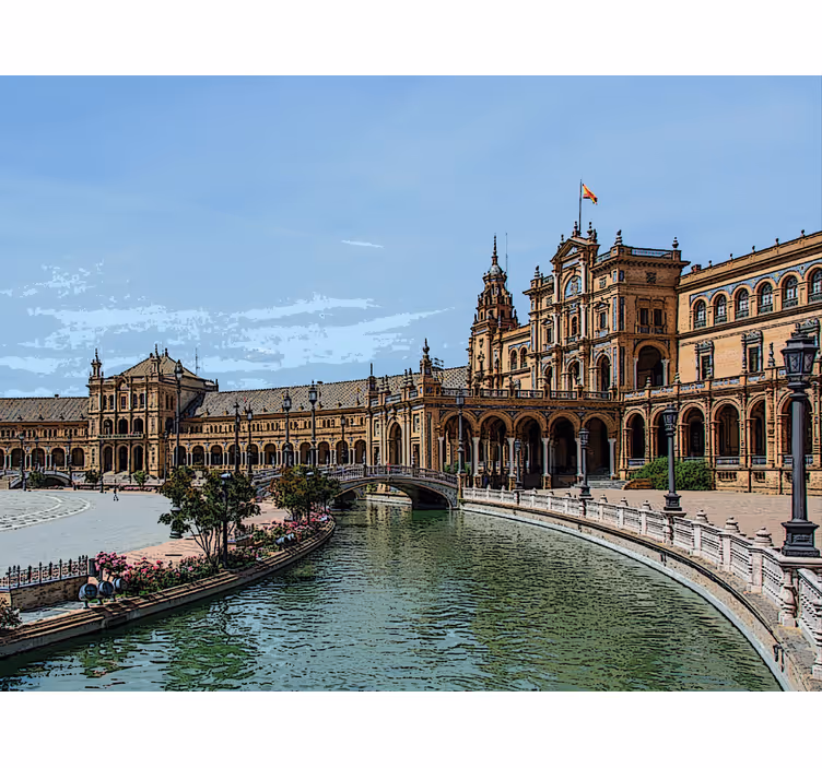 Rulou geam salon plaza españa din sevilla - TenStickers
