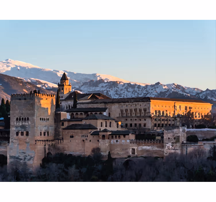 Rulou geam salon alhambra din granada la amiază - TenStickers