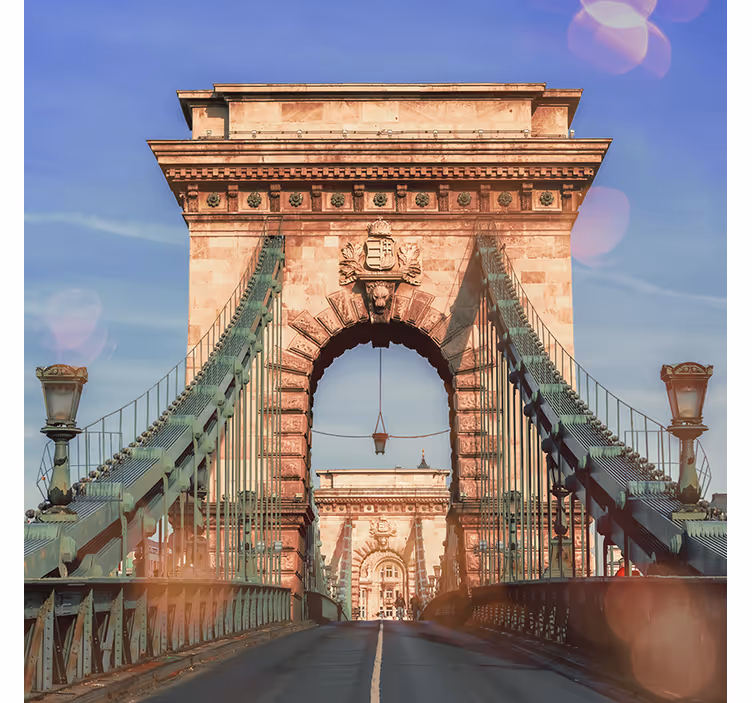 Rulou geam salon vedere panoramică pod budapesta - TenStickers