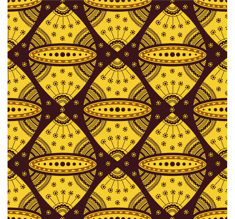 Rulou geam salon model abstract african galben - TenStickers