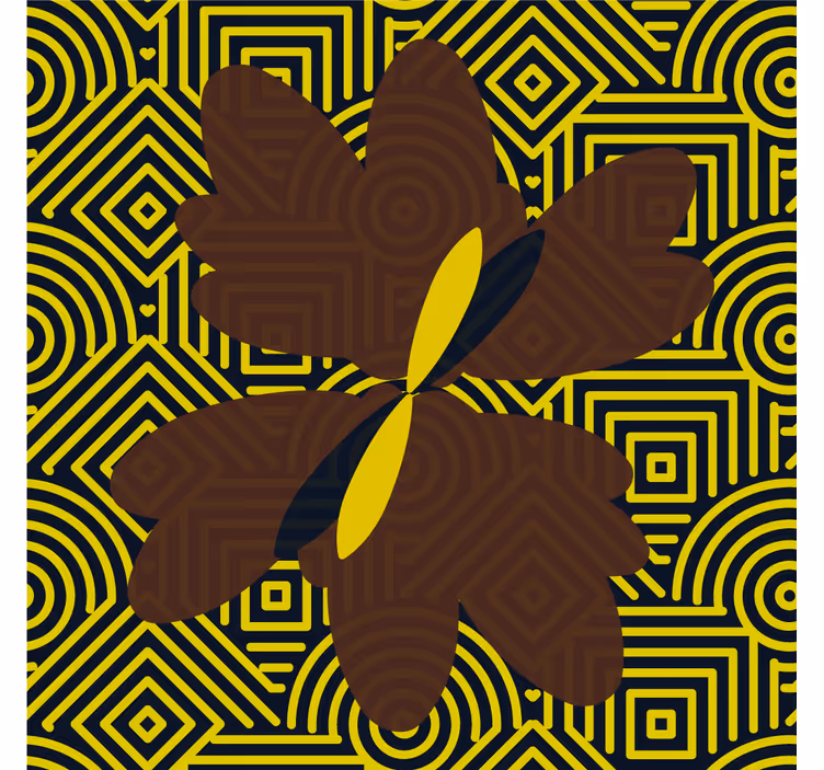 Rulou geam salon design artistic african maro și galben - TenStickers