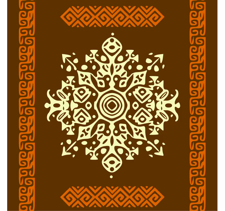 Rulou geam salon model abstract african maro și galben - TenStickers