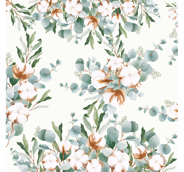 Rulou geam salon plante de bumbac stil shabby chic - TenStickers
