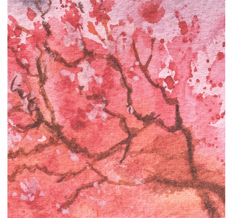 Rulou geam salon flori de cireș pastel pe fundal abstract - TenStickers