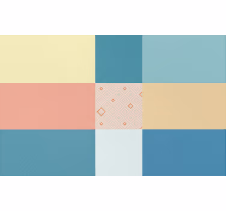 Rulou geam salon model retro colorat patchwork - TenStickers