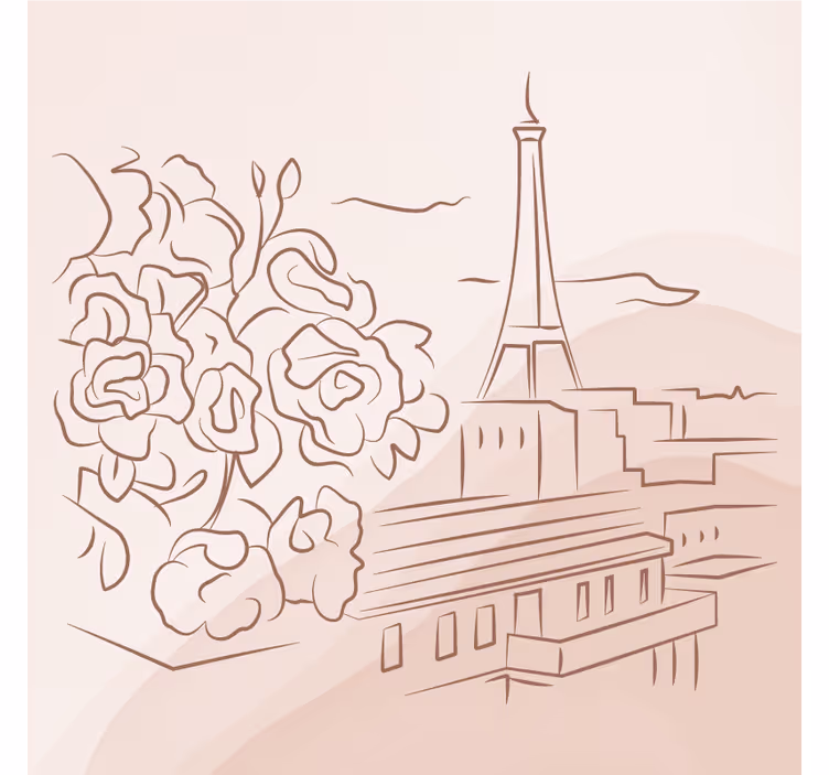 Rulou geam salon turn eiffel minimalist - TenStickers