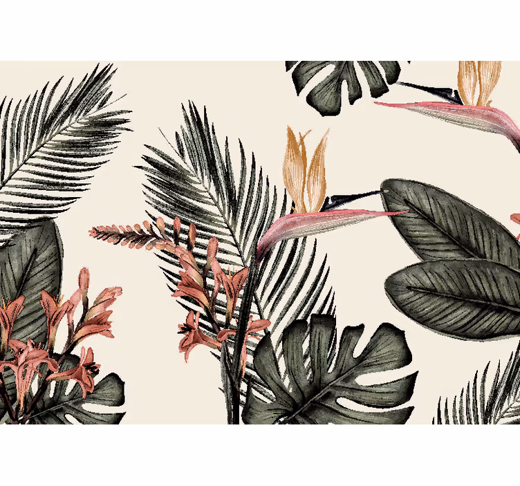 Rulou geam salon cărbune tropical - TenStickers