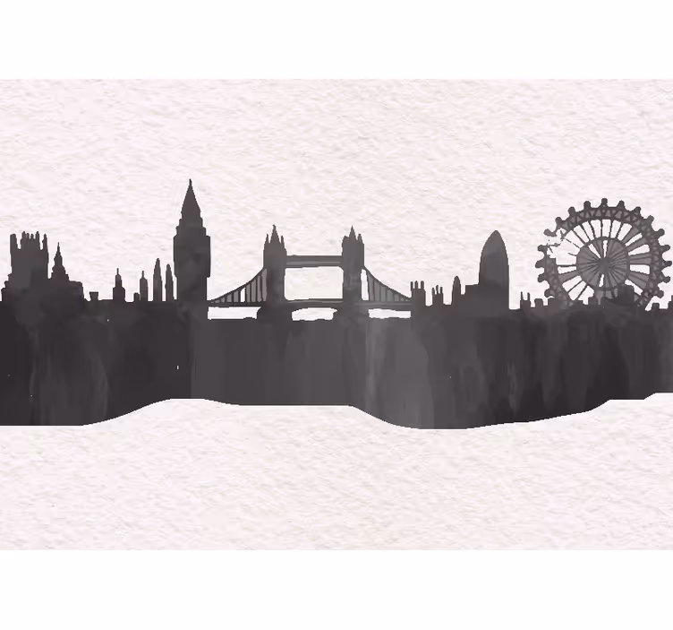 Rulou geam salon peisaj urban oxford uk negru - TenStickers