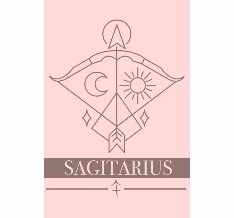 Rulou geam salon design zodiacal roz săgetător - TenStickers