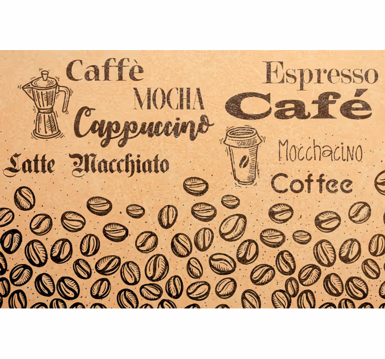 Rulou geam bej cafea italiană iubitoare - TenStickers