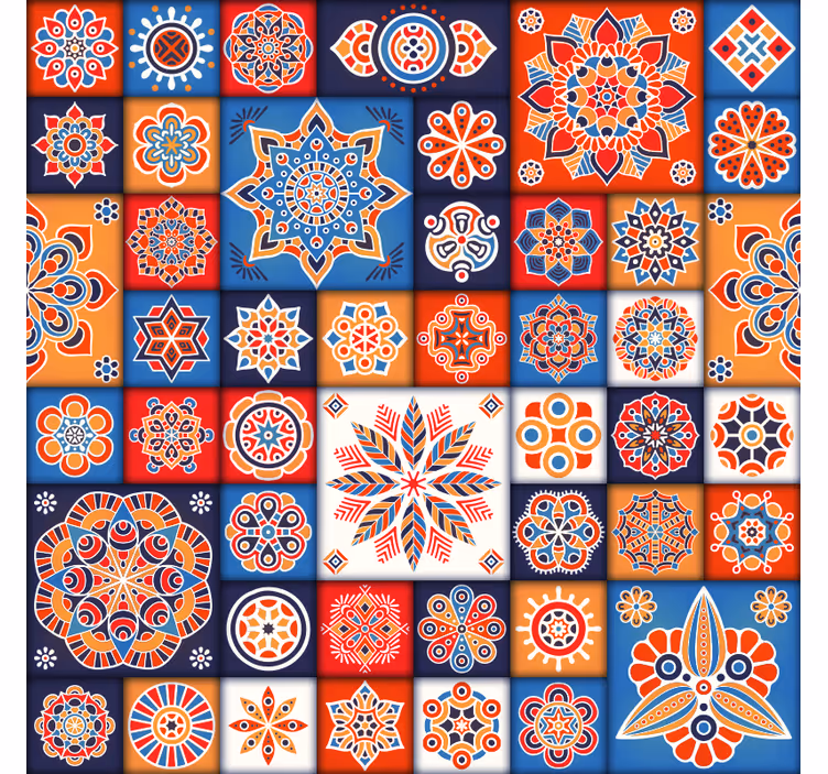 Rulou geam cameră plăci mozaic colorate - TenStickers