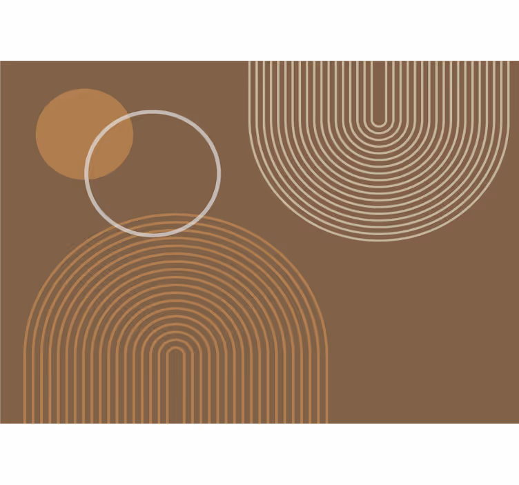 Rulou geam bej cu arce geometrice calde - TenStickers