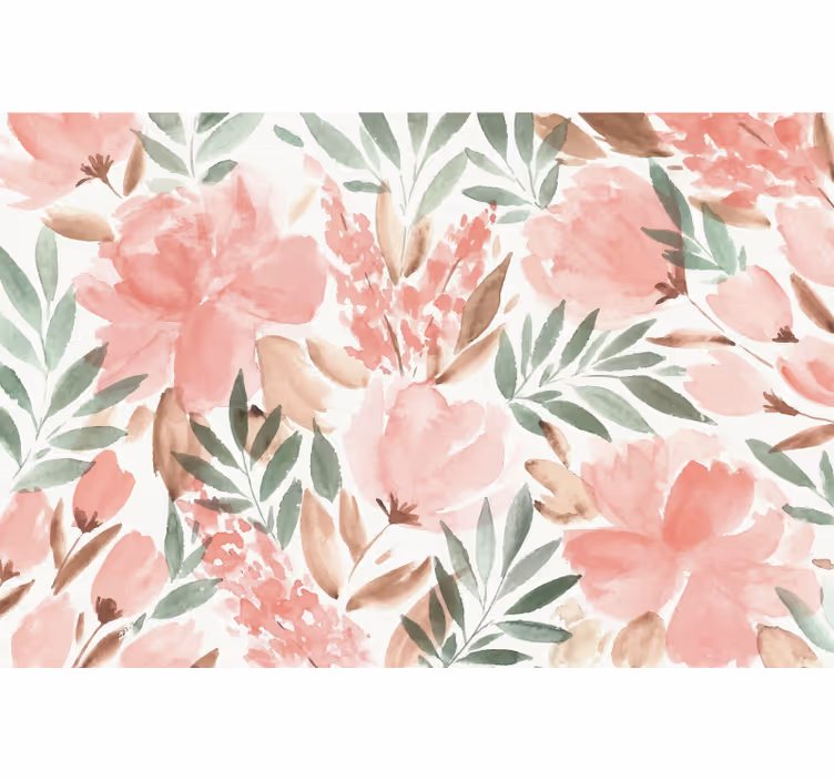 Rulou geam cameră tapet panoramic floral - TenStickers