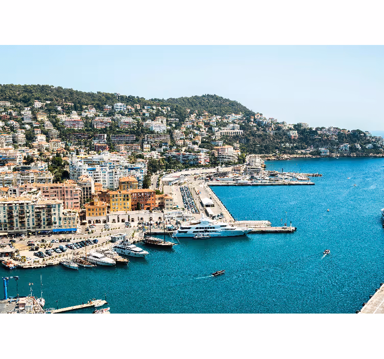 Rulou geam cameră portul frumos de pe riviera franceză - TenStickers