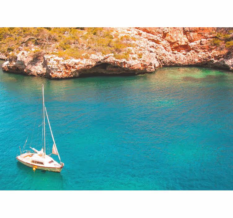 Rulou geam cameră albastru azur mallorca - TenStickers
