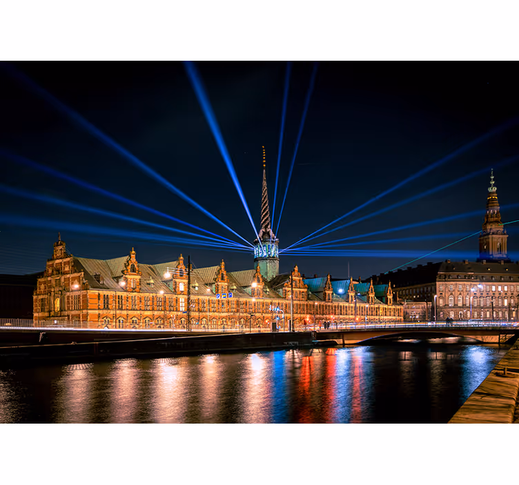 Rulou geam cameră tivoli din copenhaga noaptea - TenStickers