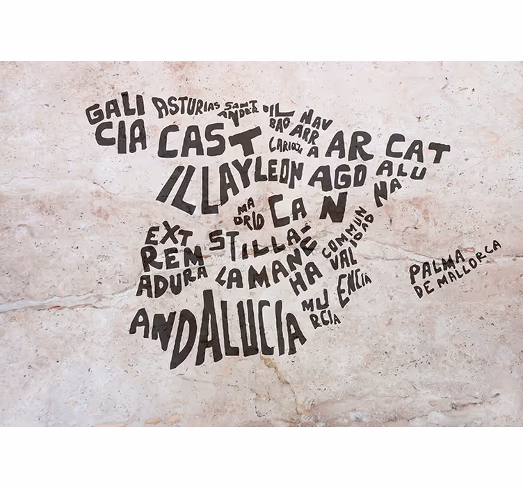 Rulou geam cameră textură marmură hartă spania - TenStickers