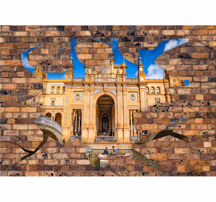 Rulou geam cameră efect cărămidă 3d sevilla - TenStickers