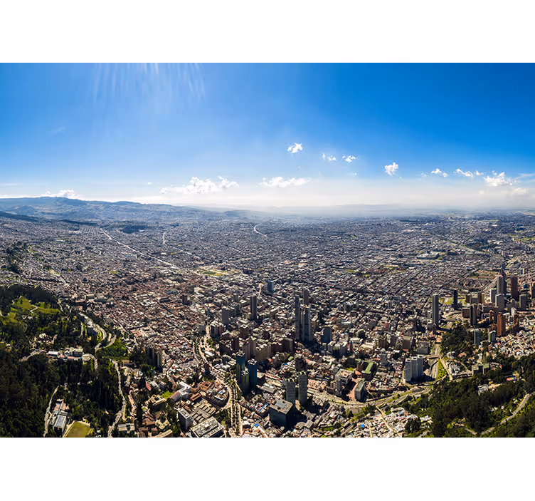 Rulou geam cameră vedere spre orașul bogota - TenStickers