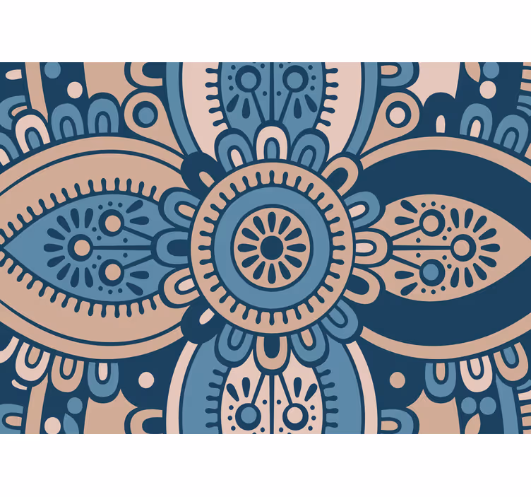 Rulou geam cameră mandala florală albastră - TenStickers