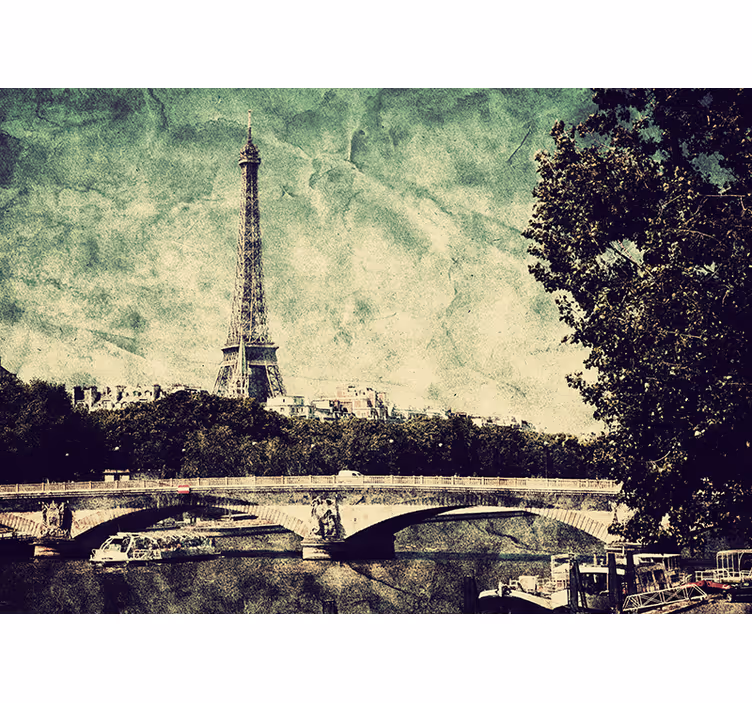 Rulou geam cameră ilustrație cu paris - TenStickers